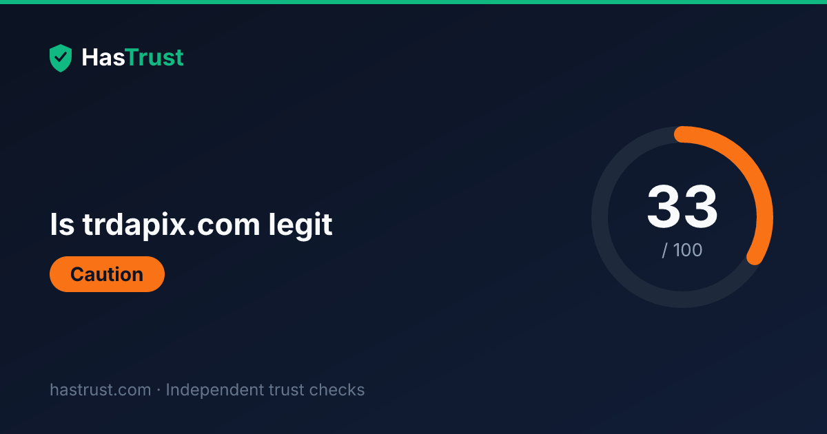 trdapix.com est-il fiable ? Score de confiance 0/100 | HasTrust